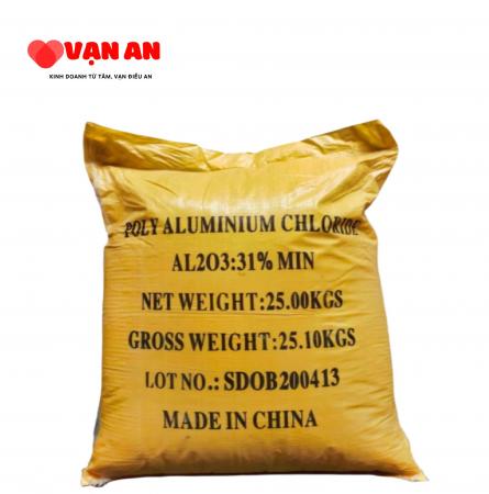 Hóa chất trợ lắng PAC vàng chanh 31% Trung Quốc bao 25kg - Hóa Chất Vạn An - Công Ty Cổ Phần Vạn An Trading